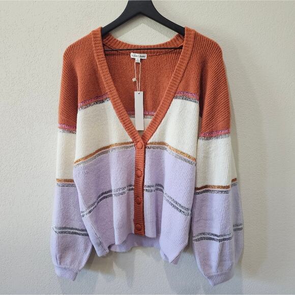 For Love & Lemons Colorblock Cardigan NWT - Picture 1 of 8